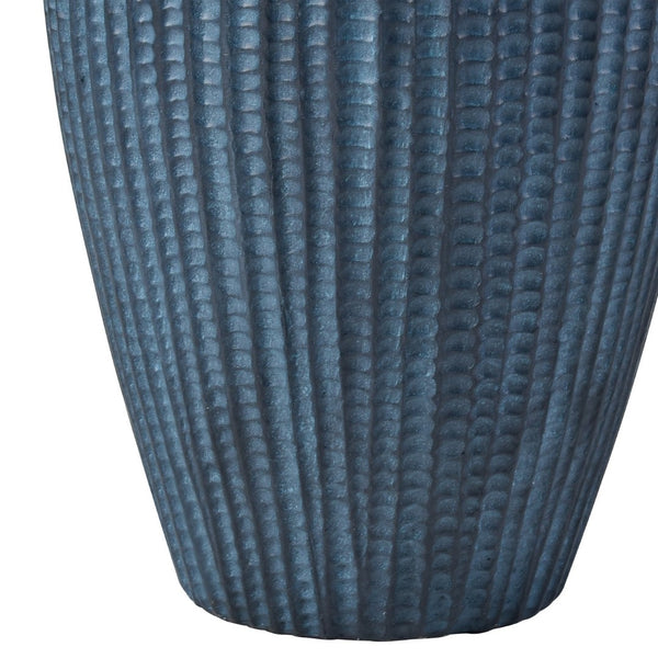 Atlas Delphi Vase - Sculptural Accent Piece with Cerulean Blue Finish for Modern Home Decor Statement Extra Large AC11242-01