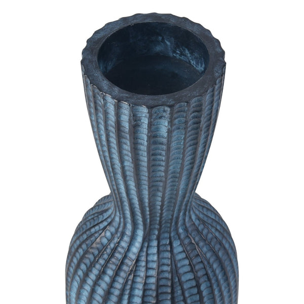 Atlas Delphi Vase - Sculptural Accent Piece with Cerulean Blue Finish for Modern Home Decor Statement Large AC11243-01