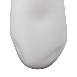 Atlas Dent Vase - Artful Hand-Blown Glass with Sculptural Dented Design for Modern Home Décor & Styling Small White AC11244-01