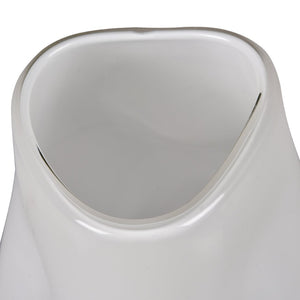 Atlas Dent Vase - Artful Hand-Blown Glass with Sculptural Dented Design for Modern Home Décor & Styling Large White AC11244-02