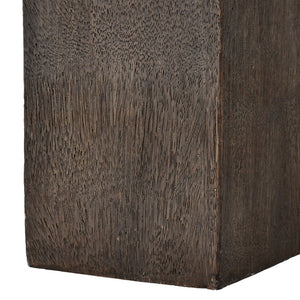 Atlas Disa Candleholder - Modern Brutalist Design with Wood-Textured Finish for Pillar or Taper Candles Large AC11249-02