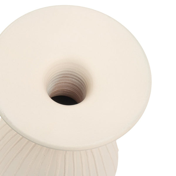Atlas Doric Vase - Sculptural Ceramic Elegance with Contemporary Matte Finish for Modern Interiors Large White AC11252-01