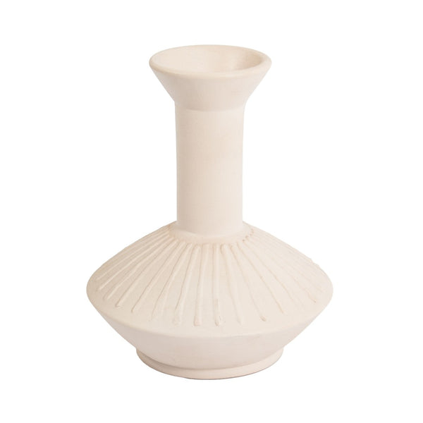 Atlas Doric Vase - Sculptural Ceramic Elegance with Contemporary Matte Finish for Modern Interiors Medium White AC11253-01