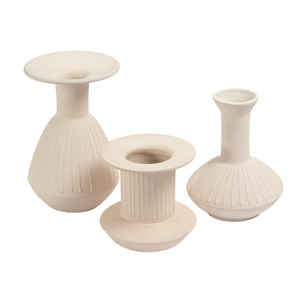 Atlas Doric Vase - Sculptural Ceramic Elegance with Contemporary Matte Finish for Modern Interiors Medium White AC11253-01