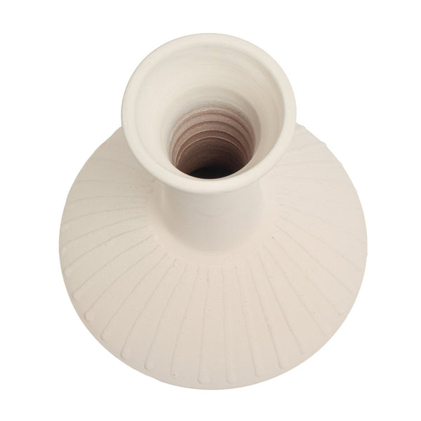 Atlas Doric Vase - Sculptural Ceramic Elegance with Contemporary Matte Finish for Modern Interiors Medium White AC11253-01