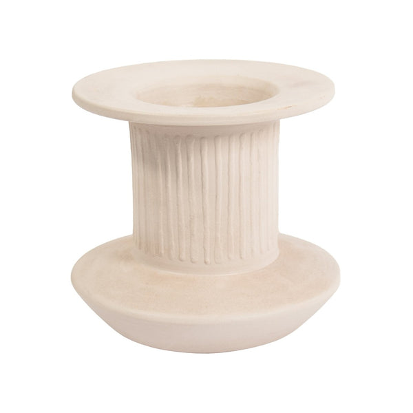 Atlas Doric Vase - Sculptural Ceramic Elegance with Contemporary Matte Finish for Modern Interiors Small White AC11254-01