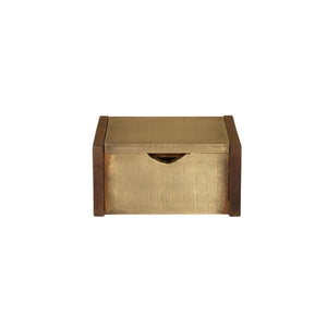 Atlas Dorsey Box - Chic Small Storage in Aged Brass & Walnut Wood, Perfect for Organizing Essentials Stylishly AC11255-01