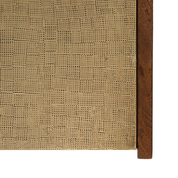 Atlas Dorsey Box - Elegant Walnut Storage Solution with Brass Accents and Hand-Carved Diamond Design AC11255-02
