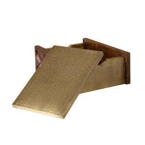 Atlas Dorsey Box - Elegant Walnut Storage Solution with Brass Accents and Hand-Carved Diamond Design AC11255-02