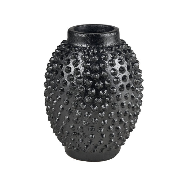 Atlas Dorus Vase - Elegant Sculptural Decor for Modern Interiors, Textured Earthenware Accent Piece Large Black AC11256-02
