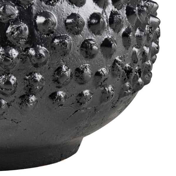 Atlas Dorus Vase - Elegant Sculptural Decor for Modern Interiors, Textured Earthenware Accent Piece Large Black AC11256-02