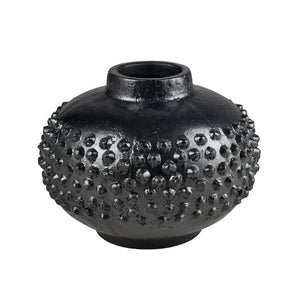 Atlas Dorus Vase - Elegant Sculptural Decor for Modern Interiors, Textured Earthenware Accent Piece Medium Black AC11257-02