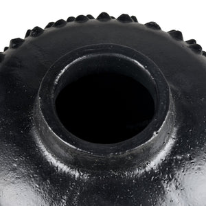 Atlas Dorus Vase - Elegant Sculptural Decor for Modern Interiors, Textured Earthenware Accent Piece Medium Black AC11257-02