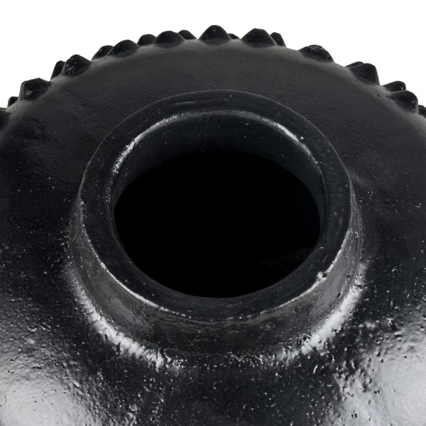 Atlas Dorus Vase - Elegant Sculptural Decor for Modern Interiors, Textured Earthenware Accent Piece Medium Black AC11257-02
