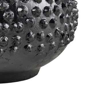 Atlas Dorus Vase - Elegant Sculptural Decor for Modern Interiors, Textured Earthenware Accent Piece Medium Black AC11257-02