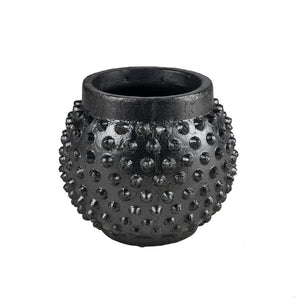 Atlas Dorus Vase - Elegant Sculptural Decor for Modern Interiors, Textured Earthenware Accent Piece Small Black AC11258-02
