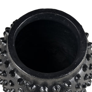 Atlas Dorus Vase - Elegant Sculptural Decor for Modern Interiors, Textured Earthenware Accent Piece Small Black AC11258-02