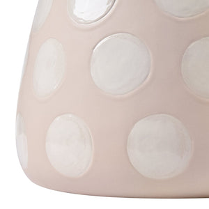 Atlas Dottie Decorative Earthenware Bottle – Artisanal Matte Taupe with Glossy Cream Dots for Stylish Interiors Large Taupe AC11260-01