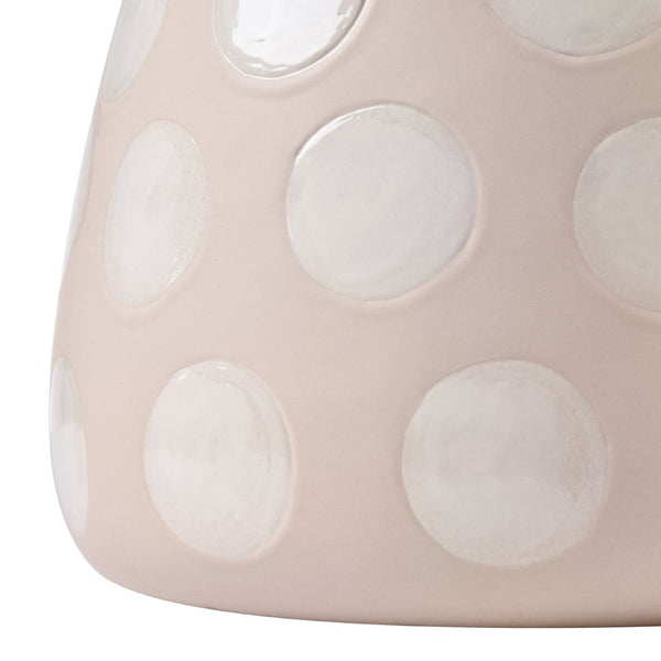 Atlas Dottie Decorative Earthenware Bottle – Artisanal Matte Taupe with Glossy Cream Dots for Stylish Interiors Large Taupe AC11260-01