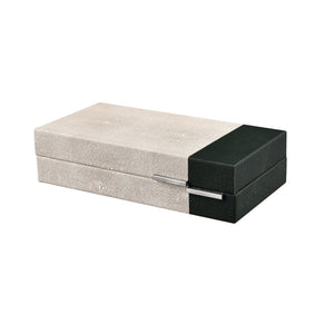 Atlas Dove Box - Chic Faux Shagreen Storage Solution with Modern Two-Tone Design for Stylish Organization Small AC11262-01