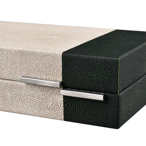 Atlas Dove Box - Chic Faux Shagreen Storage Solution with Modern Two-Tone Design for Stylish Organization Small AC11262-01