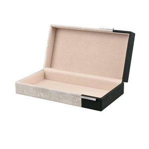 Atlas Dove Box - Chic Faux Shagreen Storage Solution with Modern Two-Tone Design for Stylish Organization Small AC11262-01