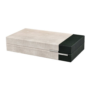 Atlas Dove Box - Chic Faux Shagreen Storage Solution with Modern Two-Tone Design for Stylish Organization Large AC11262-02