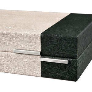Atlas Dove Box - Chic Faux Shagreen Storage Solution with Modern Two-Tone Design for Stylish Organization Large AC11262-02