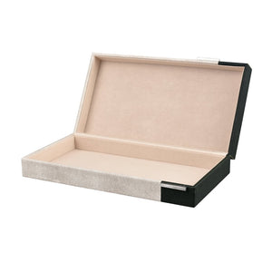 Atlas Dove Box - Chic Faux Shagreen Storage Solution with Modern Two-Tone Design for Stylish Organization Large AC11262-02