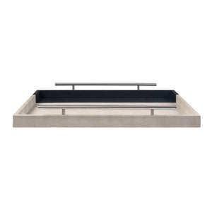 Atlas Dove Trays Set of 2 - Elegant Khaki & Dark Green Faux Shagreen with Oversized Nickel Handles AC11263-01S