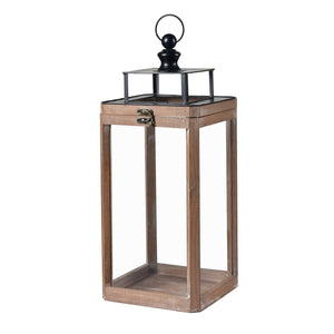 Atlas Dowd Lantern Set of 2 – Rustic Wooden Lanterns for Indoor & Outdoor Ambient Lighting Decor AC11264-01S