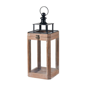 Atlas Dowd Lantern Set of 2 – Rustic Wooden Lanterns for Indoor & Outdoor Ambient Lighting Decor AC11264-01S