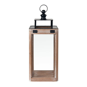 Atlas Dowd Lantern Set of 2 – Rustic Wooden Lanterns for Indoor & Outdoor Ambient Lighting Decor AC11264-01S