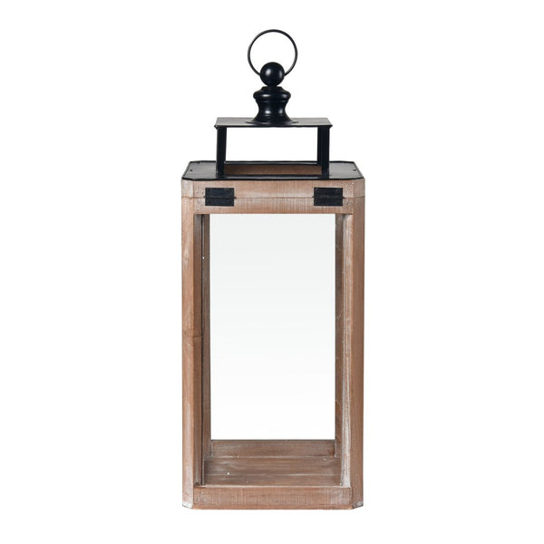 Atlas Dowd Lantern Set of 2 – Rustic Wooden Lanterns for Indoor & Outdoor Ambient Lighting Decor AC11264-01S