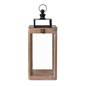 Atlas Dowd Lantern Set of 2 – Rustic Wooden Lanterns for Indoor & Outdoor Ambient Lighting Decor AC11264-01S