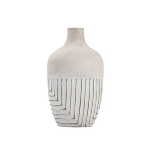 Atlas Drake Vase - Sculptural Wooden Centerpiece with Antique Carving for Modern Decor & Dried Botanicals AC11266-01