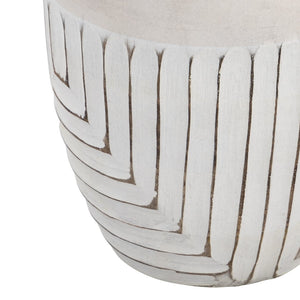 Atlas Drake Vase - Sculptural Wooden Centerpiece with Antique Carving for Modern Decor & Dried Botanicals AC11266-01