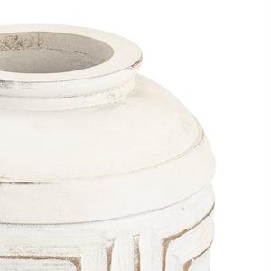 Atlas Drake Vase - Hand-Finished Wooden Accent with Geometric Detail for Modern and Farmhouse Decor AC11267-01
