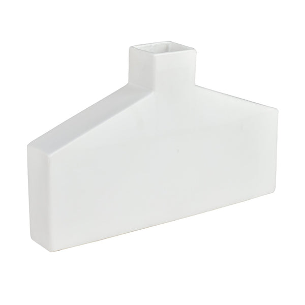 Atlas Drue Vase - Modern Sculptural Ceramic Accent for Stylish Home Décor and Elegant Displays Short Matte White AC11269-01