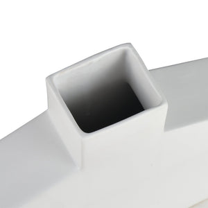 Atlas Drue Vase - Modern Sculptural Ceramic Accent for Stylish Home Décor and Elegant Displays Short Matte White AC11269-01