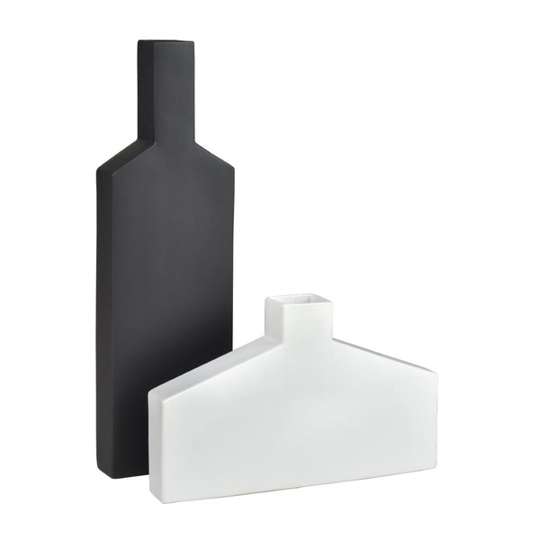 Atlas Drue Vase - Modern Sculptural Ceramic Accent for Stylish Home Décor and Elegant Displays Short Matte White AC11269-01