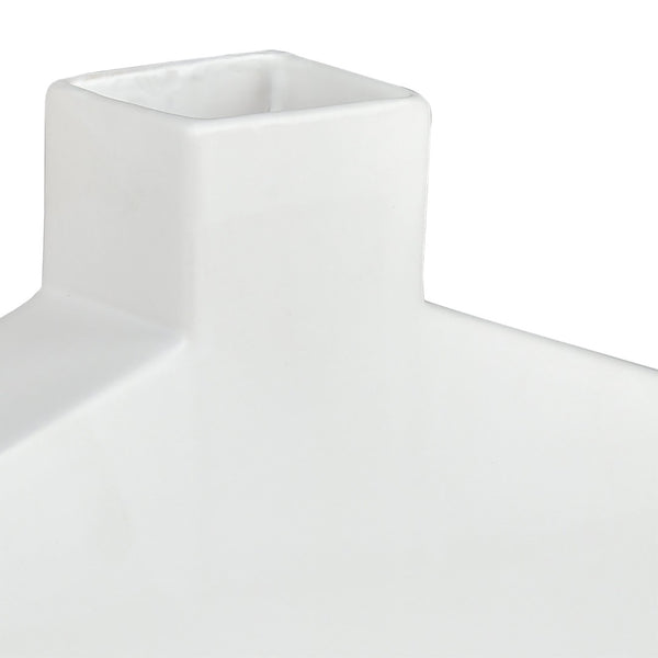Atlas Drue Vase - Modern Sculptural Ceramic Accent for Stylish Home Décor and Elegant Displays Short Matte White AC11269-01