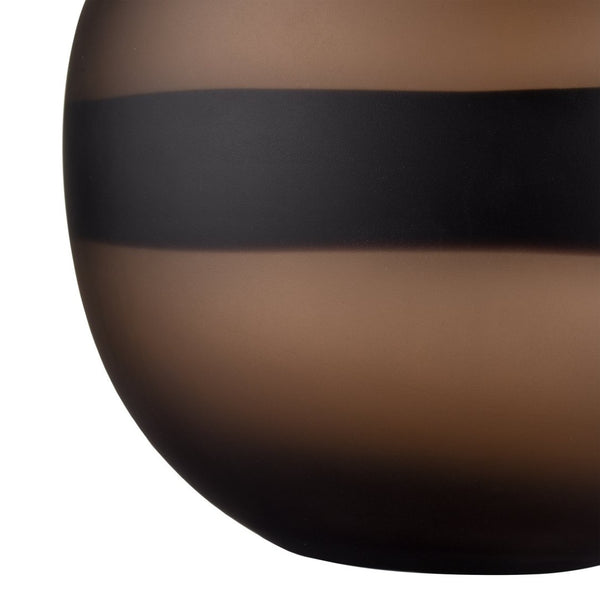 Atlas Dugan Vase - Modern Hand-Blown Glass Accent with Matte Finish and Bold Black Detailing for Elegance Short Tobacco AC11271-01