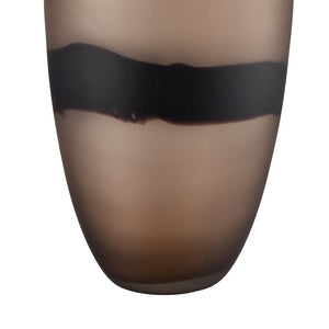 Atlas Dugan Vase - Modern Hand-Blown Glass Accent with Matte Finish and Bold Black Detailing for Elegance Tall Tobacco AC11272-01