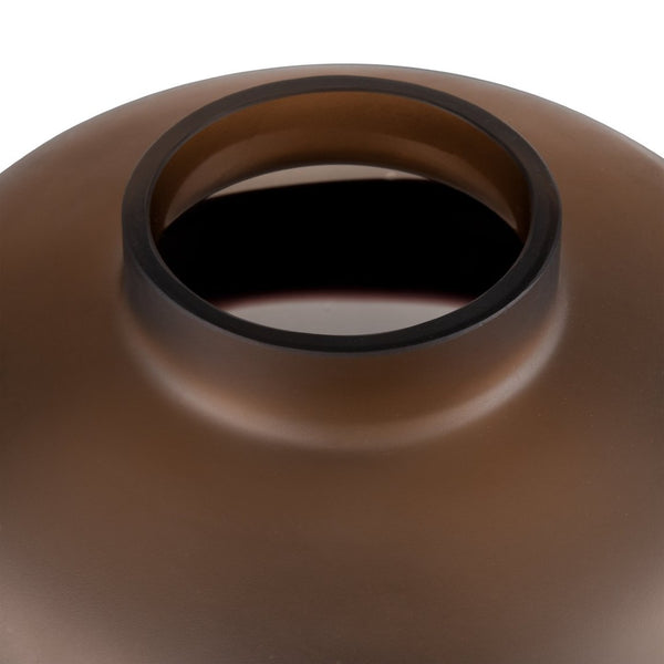 Atlas Dugan Vase - Modern Hand-Blown Glass Accent with Matte Finish and Bold Black Detailing for Elegance Tall Tobacco AC11272-01