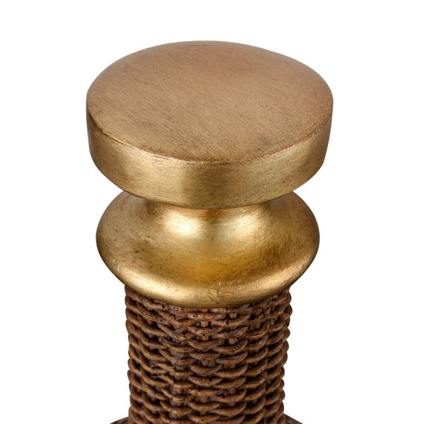 Atlas Duin Decorative Bottles Set of 3 - Handcrafted Brown Gourd Accents with Gold Stoppers for Home Decor AC11273-01S