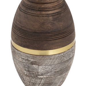 Atlas Dunn Vase - Hand-Finished Decorative Accent with Curved Silhouette and Elegant Brass Inlay Detail Small AC11275-01