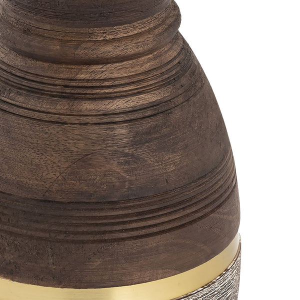Atlas Dunn Vase - Hand-Finished Decorative Accent with Curved Silhouette and Elegant Brass Inlay Detail Small AC11275-01