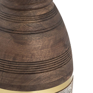 Atlas Dunn Vase - Hand-Finished Decorative Accent with Curved Silhouette and Elegant Brass Inlay Detail Large AC11275-02