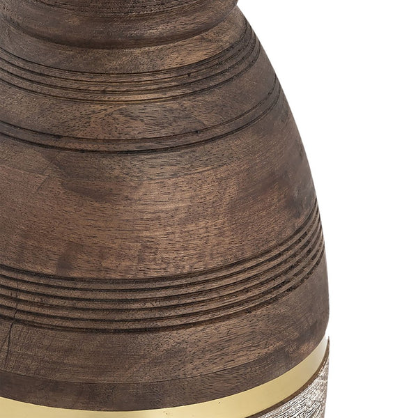 Atlas Dunn Vase - Hand-Finished Decorative Accent with Curved Silhouette and Elegant Brass Inlay Detail Large AC11275-02
